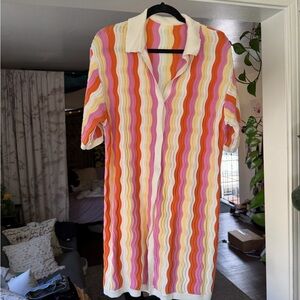 Colorful Wavy Striped Knit Dress by Yellow the Label